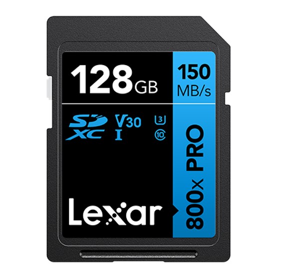 Lexar High-Performance 800x PRO 128GB SDXC UHS-I Card BLUE Series - 150MB/s Read, 45MB/s Write, 4K UHD & Full-HD Video Support