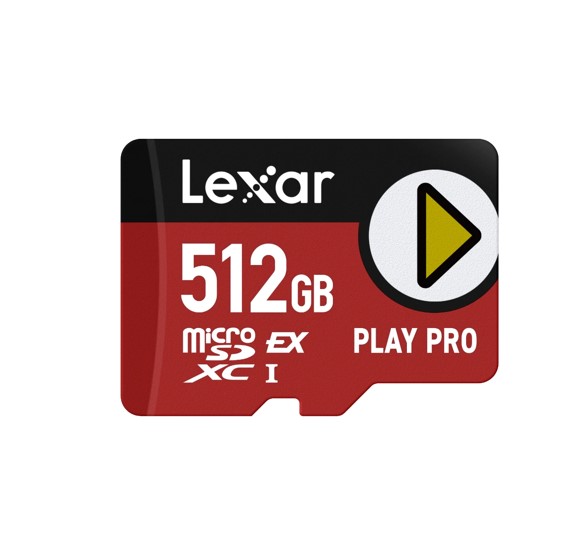 Lexar PLAY PRO 512GB microSDXC Express Card - High Performance, Up to 900MB/s Read & 600MB/s Write, V30, IPX7 Waterproof