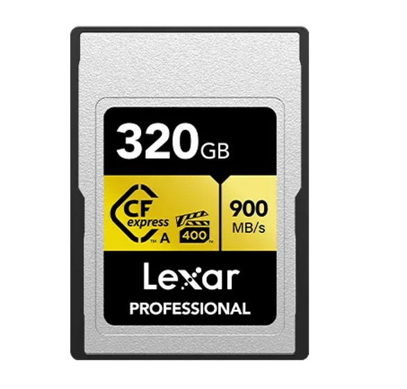 Lexar Professional CFexpress Type A Card Gold Series 320GB - High-Speed 900MB/s Read & 800MB/s Write, VPG400 Video Performance
