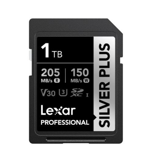 Lexar Professional SILVER PLUS 1TB SDXC UHS-I Card - 205MB/s Read, 150MB/s Write, V30 Rated for 4K UHD Video Recording