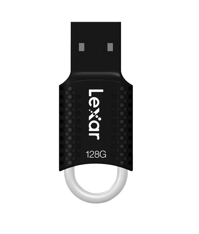 Lexar V40 128GB JumpDrive USB 2.0 Flash Drive Compact Plug-and-Play Storage for PC & Mac with Key Chain Hole