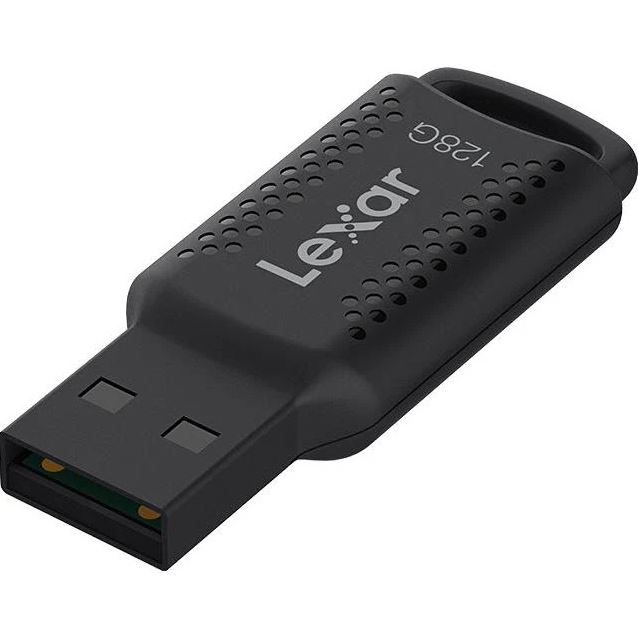 Lexar V400 128GB USB 3.2 Gen1 Flash Drive with 100MB/s Read Speed, Compact Keyring Design & 256-bit AES Encryption