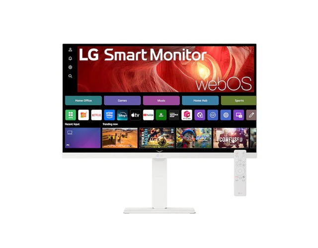 LG 27" 4K UHD IPS Smart Monitor 27U730SA-W with webOS, USB-C 65W PD, AirPlay 2, Bluetooth, DCI-P3 90%, Magic Remote Support & Adjustable Ergonomic Stand