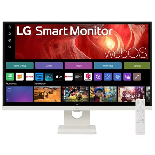 LG 27" 4K UHD IPS Smart Monitor with webOS, HDR10, USB-C 65W Power Delivery, 5ms Response Time & Adjustable Tilt Stand - Model 27U731SA-W