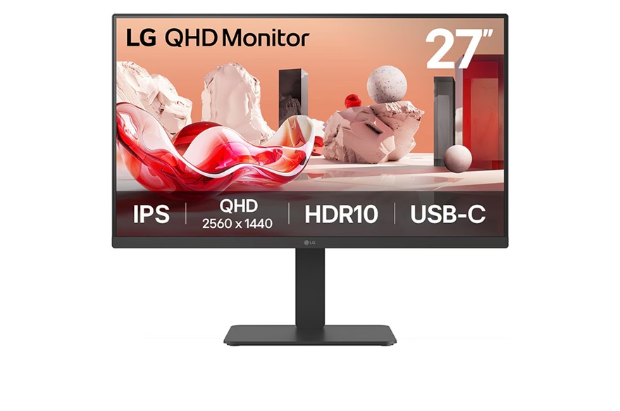 LG 27" QHD IPS Monitor 27BA65QB-B.AAU with HDR10, 100Hz, USB-C PD 65W, Daisy Chain, KVM, Adjustable Stand, sRGB 99%, 5ms, VESA