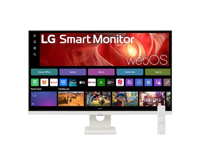 LG 31.5" 4K UHD Smart Monitor 32U721SA-W with webOS, USB-C 65W PD, AirPlay 2, Bluetooth, HDR10, DCI-P3 90%, Tilt Adjustable Stand