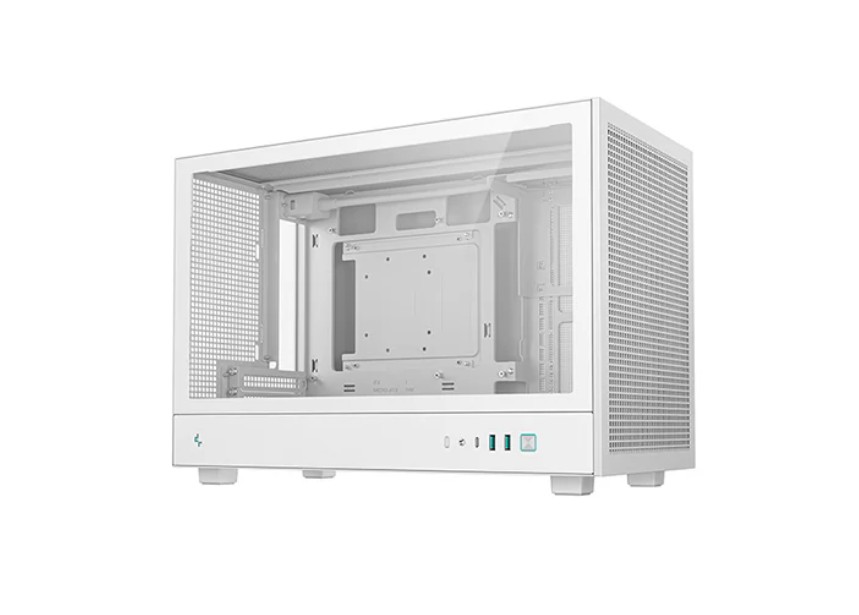 DeepCool CH260 WH High Airflow Micro-ATX Gaming PC Case with Tempered Glass & Mesh Panels, Supports 360mm Radiators