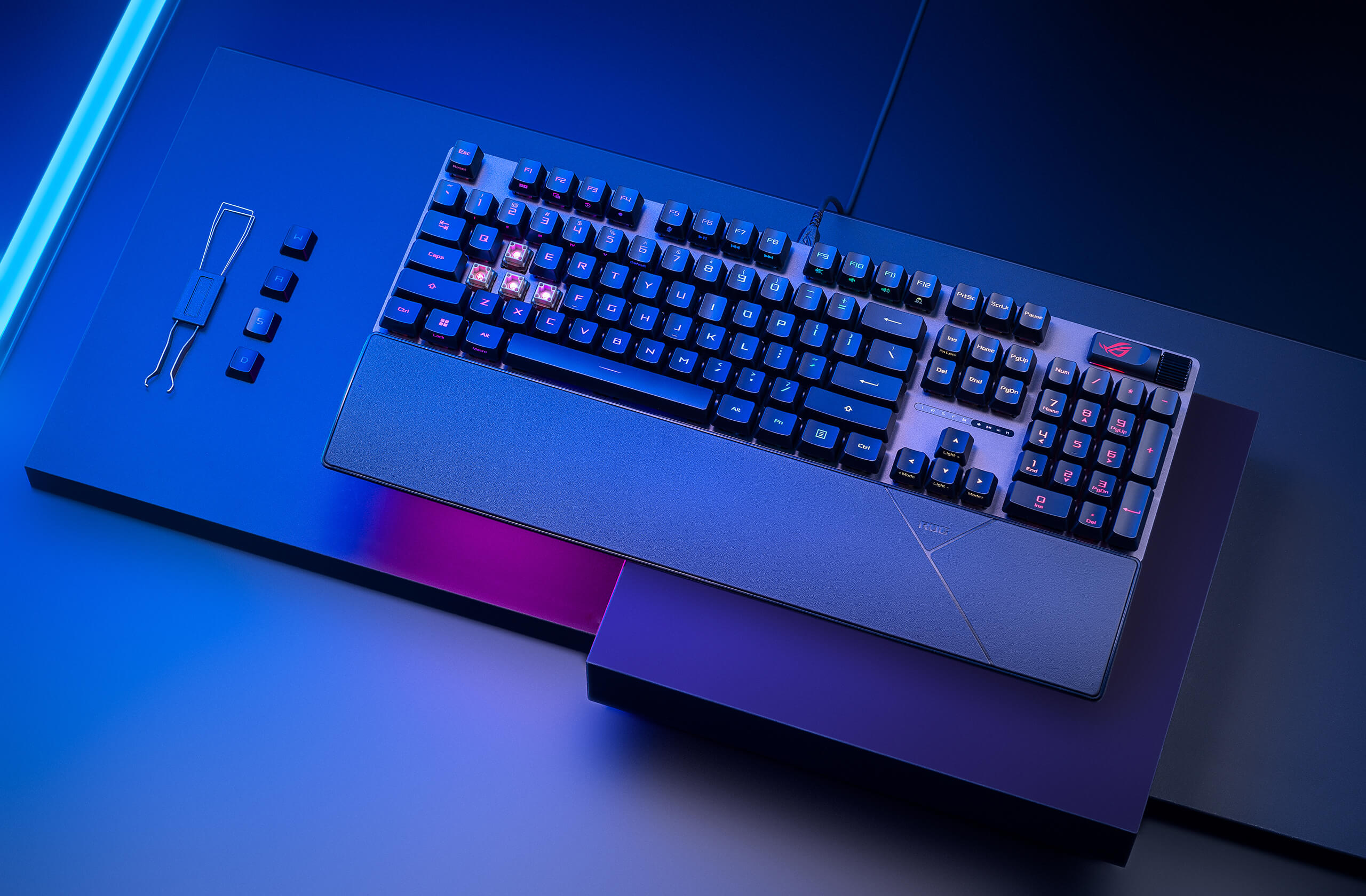 ASUS ROG Strix Scope II RX Mechanical Gaming Keyboard with Pre-Lubed RX Blue Optical Switches & IP57 Waterproof Protection
