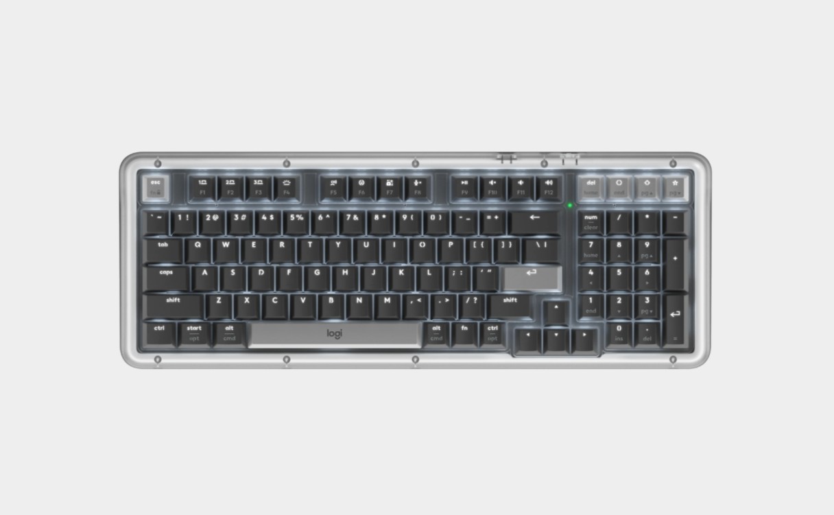 Logitech Alto Keys K98M Wireless Mechanical Keyboard with UniCushion, Hot-Swappable Switches, Bluetooth & Logi Bolt Connectivity, White Backlighting