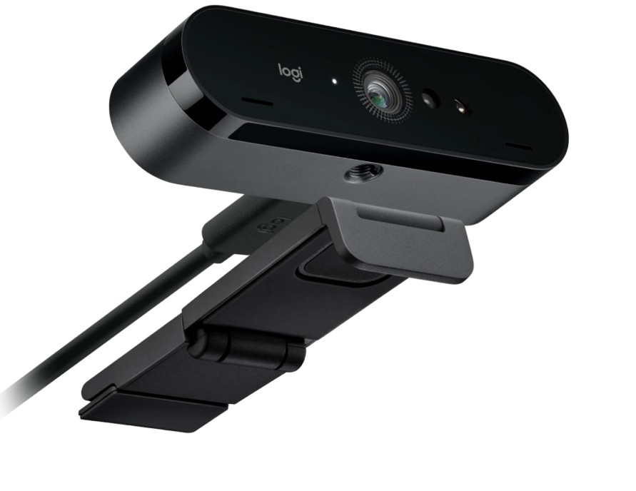 Logitech BRIO 4K Ultra HD Webcam with Windows Hello Facial Recognition, RightLight 3 HDR, 5x Digital Zoom, Autofocus & Dual Mics