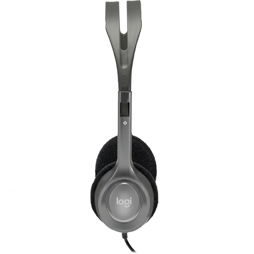 Logitech H110 Stereo Headset with Adjustable Noise-Canceling Microphone, 3.5mm Wired for PC and Mac