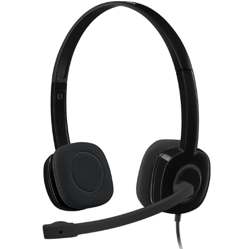 Logitech H151 Stereo Headset Lightweight Wired Headphones with Noise-Cancelling Microphone & In-Line Audio Controls, 3.5mm Jack