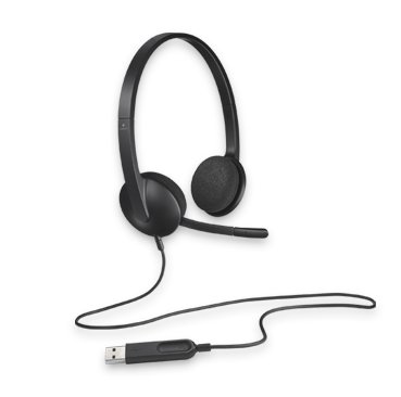 Logitech H340 USB Plug-and-Play Headset with Noise-Canceling Microphone, Digital Stereo Sound, Adjustable Headband for Windows Mac Chrome - 2 Year Warranty