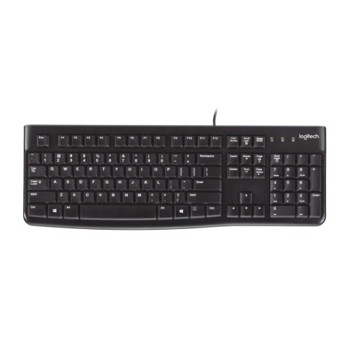 Logitech K120 Wired USB Keyboard - Full-Size, Quiet Typing, Spill-Resistant, Durable Keys, Adjustable Tilt Legs