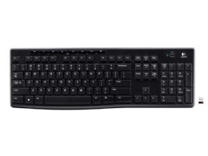 Logitech K270 Wireless Full-Size Keyboard with 2.4 GHz Unifying Receiver, Spill-Resistant, 24-Month Battery Life, Durable UV-Coated Keys