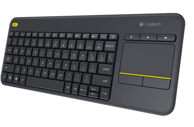 Logitech K400 Plus Wireless Keyboard with Integrated Multi-Touch Touchpad and Media Keys – 10m Range, 18-Month Battery, USB Unifying Receiver for HTPC & Smart TVs
