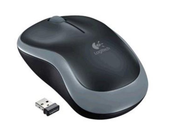 Logitech M185 Wireless Mouse Grey with Nano Receiver, 2.4 GHz Wireless, 1-Year Battery Life, Comfortable Contoured Design
