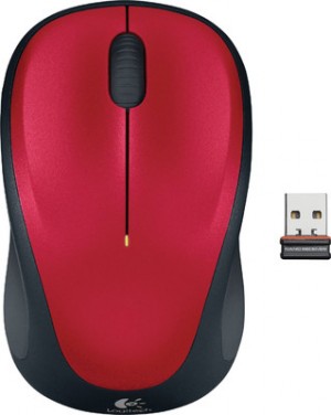 Logitech M235 Wireless Mouse — Red | 1000 DPI Optical, Nano USB Receiver, Ambidextrous Compact Design, 12-Month Battery