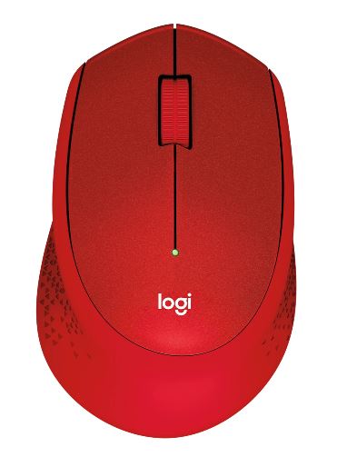 Logitech M331 Silent Plus Wireless Mouse - Red, SilentTouch, 1000 DPI, 18-Month Battery