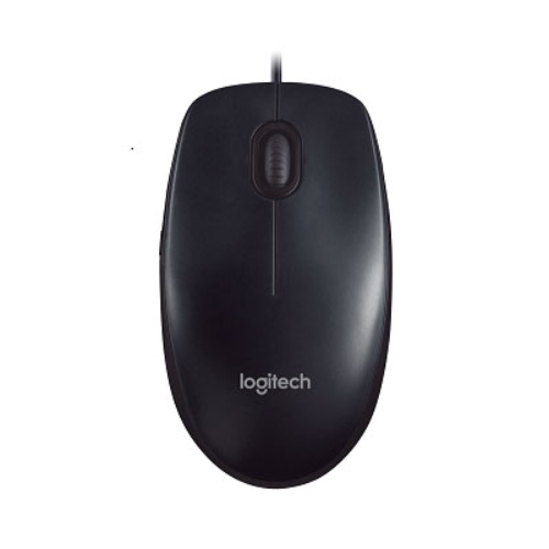 Logitech M90 USB Wired Optical Mouse 1000 DPI Full-Size Ambidextrous Design for PC, Laptop, Mac - Plug and Play