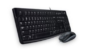 Logitech MK120 USB Wired Keyboard & Optical Mouse Combo - Quiet Typing, Spill-Resistant, Full-Size Layout, 3-Year Warranty