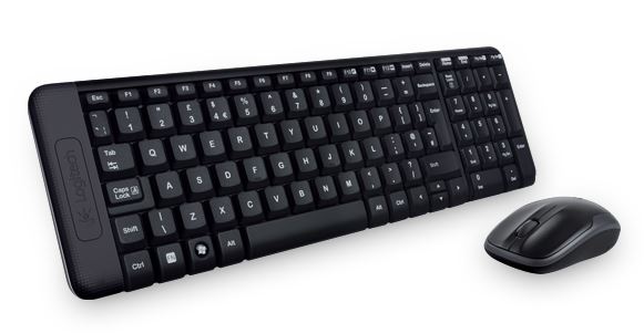 Logitech MK220 Compact Wireless Keyboard & Mouse Combo with 2.4 GHz Wireless, 128-bit AES Encryption, Long Battery Life & Spill-Resistant Design