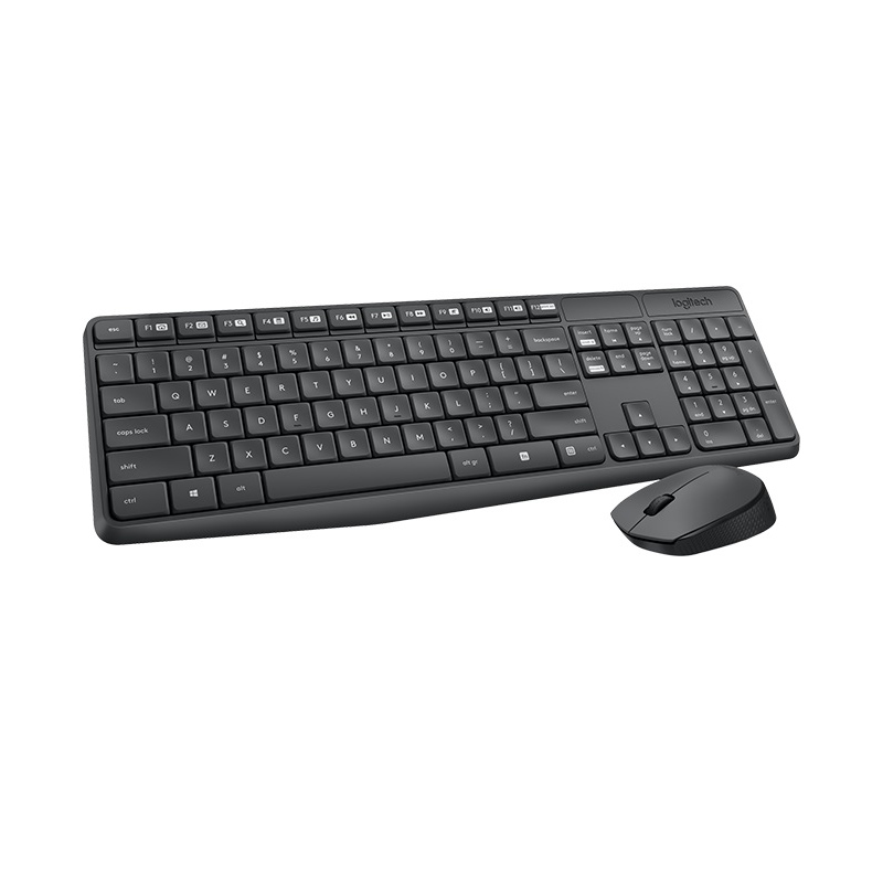 Logitech MK235 Wireless Keyboard and Mouse Combo – Full-Size Durable Design, Long Battery Life, 2.4GHz Wireless Connectivity, 8 Shortcut Keys