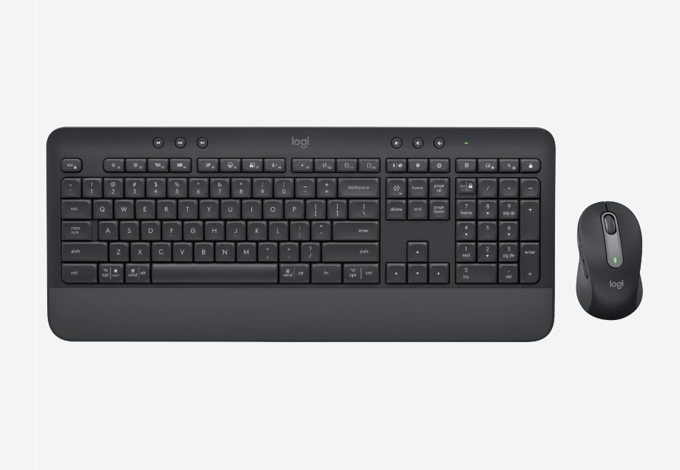 Logitech MK650 Wireless Keyboard & Mouse Combo - Full-Size Keyboard with Palm Rest, M650 Precision Mouse, Logi Bolt & Bluetooth, Long Battery Life, Graphite