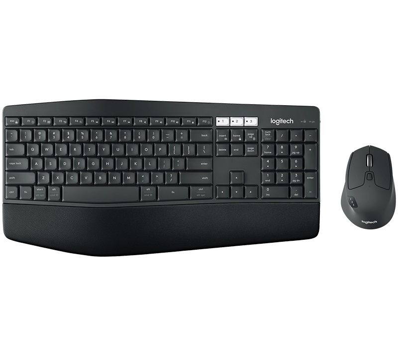 Logitech MK850 Wireless Desktop Keyboard Mouse Combo with Cushioned Palm Rest, Multi-Device Bluetooth & 3-Year Keyboard Battery Life