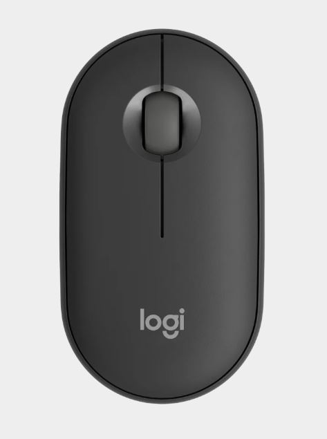 Logitech Pebble M350S Wireless Optical Mouse Graphite - 1000 DPI, Bluetooth Low Energy, Silent Click, Multi-Device Pairing