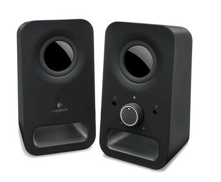 Logitech Z150 2.0 Stereo Speakers – Compact 6W Peak Power with Headphone & Auxiliary Jack for TV, PC, Smartphone, Tablet
