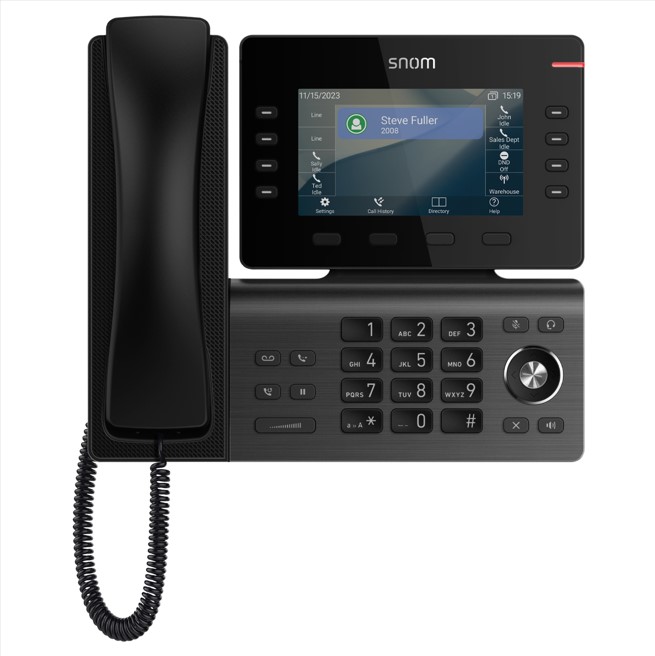 Snom D812 Desk IP Phone with 5" Color LCD, 8 SIP Accounts, Gigabit Ethernet Switch, USB 2.0, PoE, and 3-Year Warranty