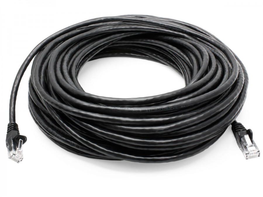 8Ware Cat6a UTP Ethernet Cable 40m - Black Snagless RJ45 Network LAN Patch Cord, 10Gbps, 500MHz, PVC Jacket
