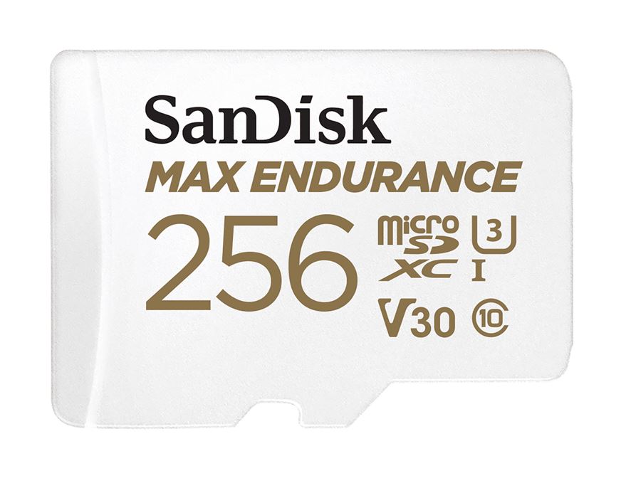 SanDisk Max Endurance 256GB microSD Card - 100MB/s Read, 40MB/s Write, 4K UHD, Extreme Endurance & Durability with SD Adapter