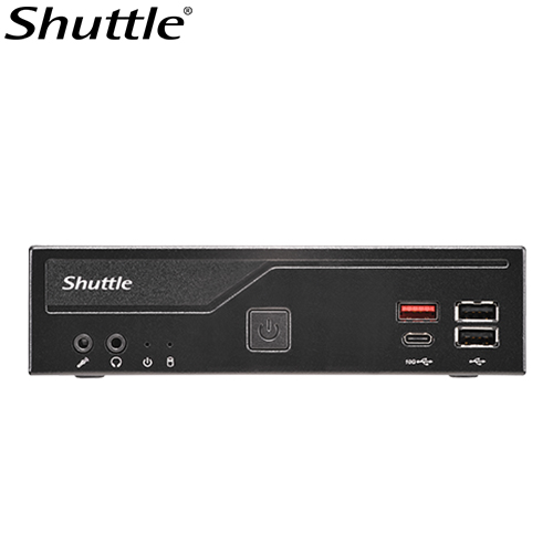 Shuttle DH810 Slim Mini PC 1.3L – Intel® Core™ Ultra 200 Series LGA1851, 2x DDR5-5600 SODIMM Slots (Max 96GB), Dual LAN 2.5G & 1G, HDMI 2.1 8K, Dual DisplayPort, 120W PSU, VESA Mount