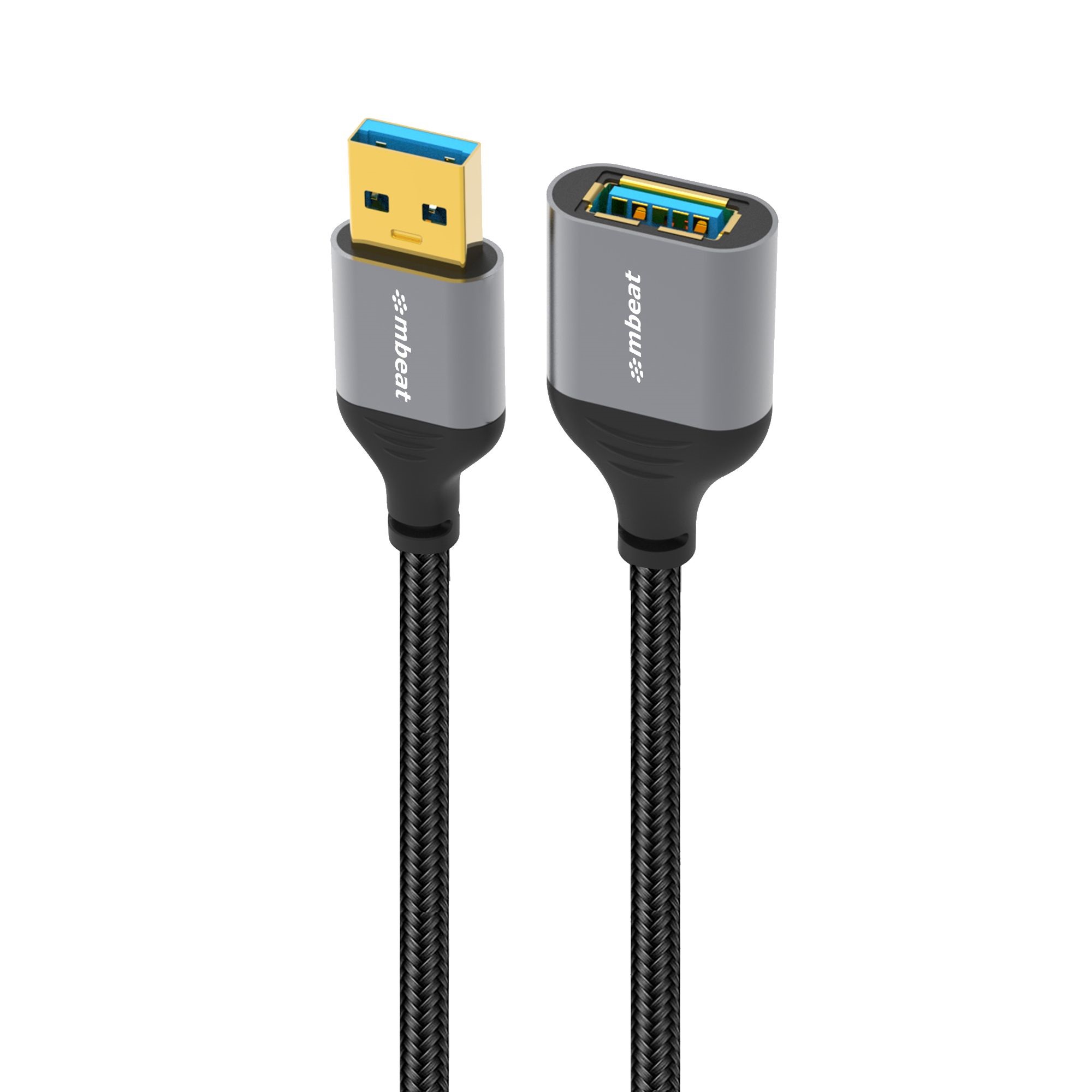 mbeat ToughLink 1.8m USB 3.0 to USB 3.0 Extension Cable – 5Gbps SuperSpeed Data Transfer with Gold-Plated Connectors & Nylon-Braided Durable Design