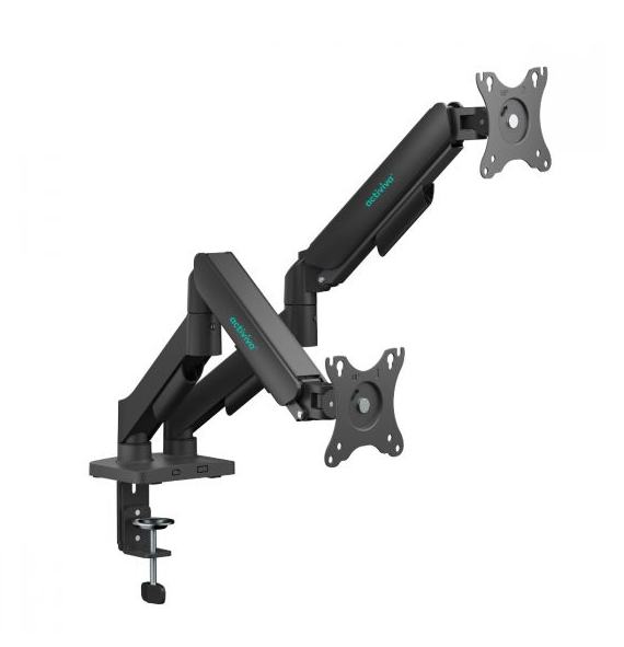 mbeat Activiva Ergolife Dual-Screen Gas Spring Monitor Arm for 17-32" Monitors with Smooth Height, Angle & Tilt Adjustment, VESA Compatible