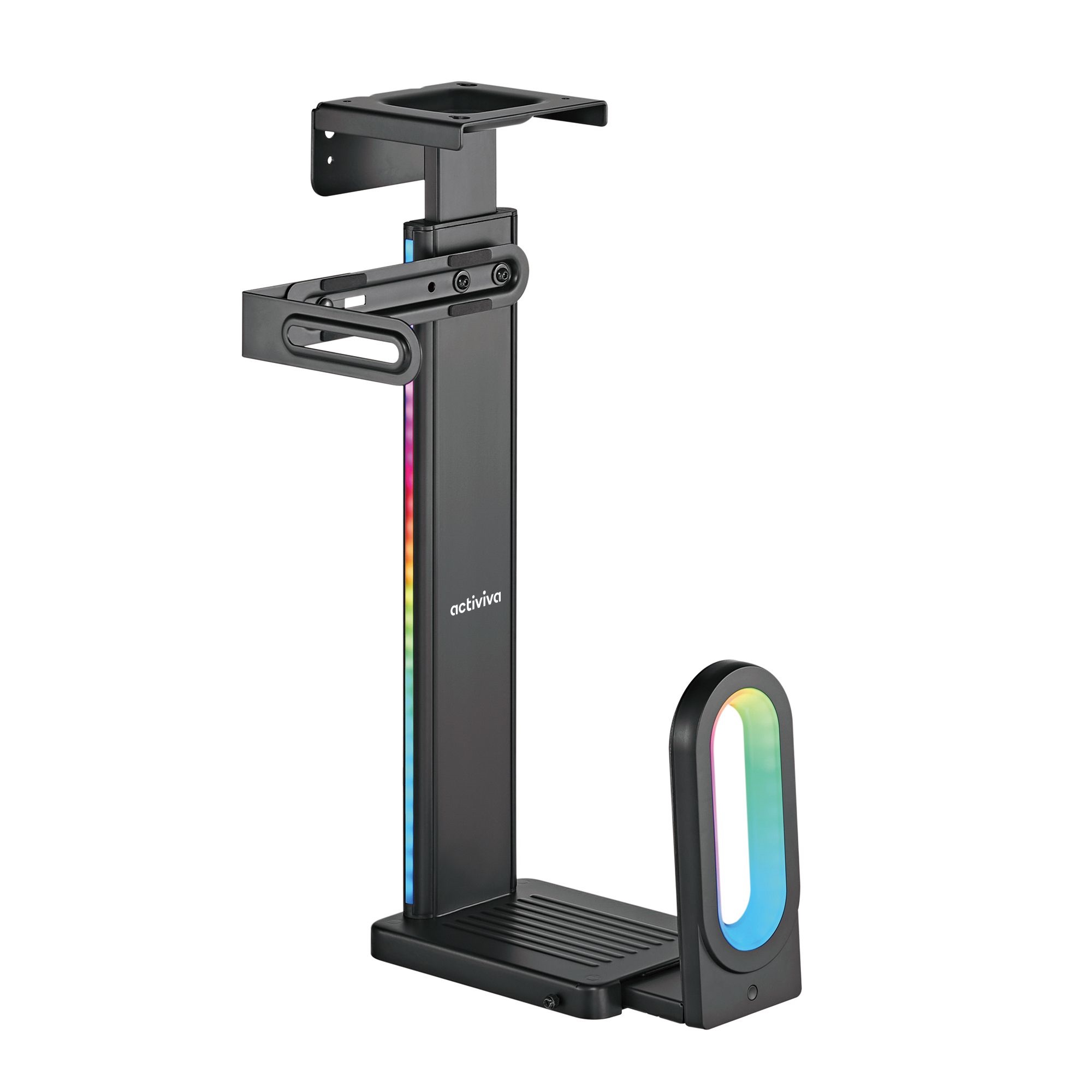 mbeat® activiva RGB Ultra-Wide Adjustable Wall & Under-Desk Gaming PC Mount – Heavy-Duty 20kg Support with USB RGB Lighting