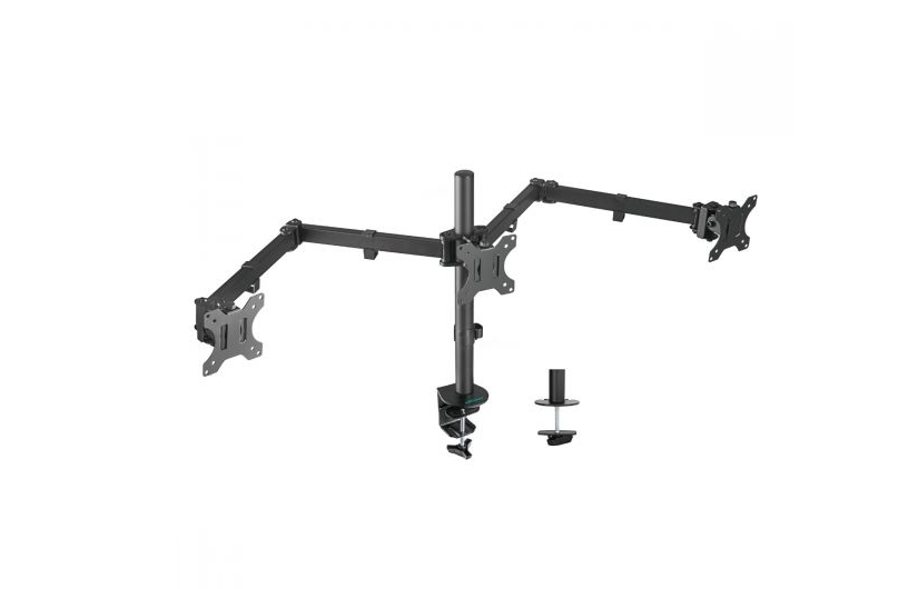 mbeat Activiva Triple-Screen Articulating Monitor Arm - Fits 13"-27" Screens, Steel Construction, VESA Compatible, Adjustable Tilt & Swivel