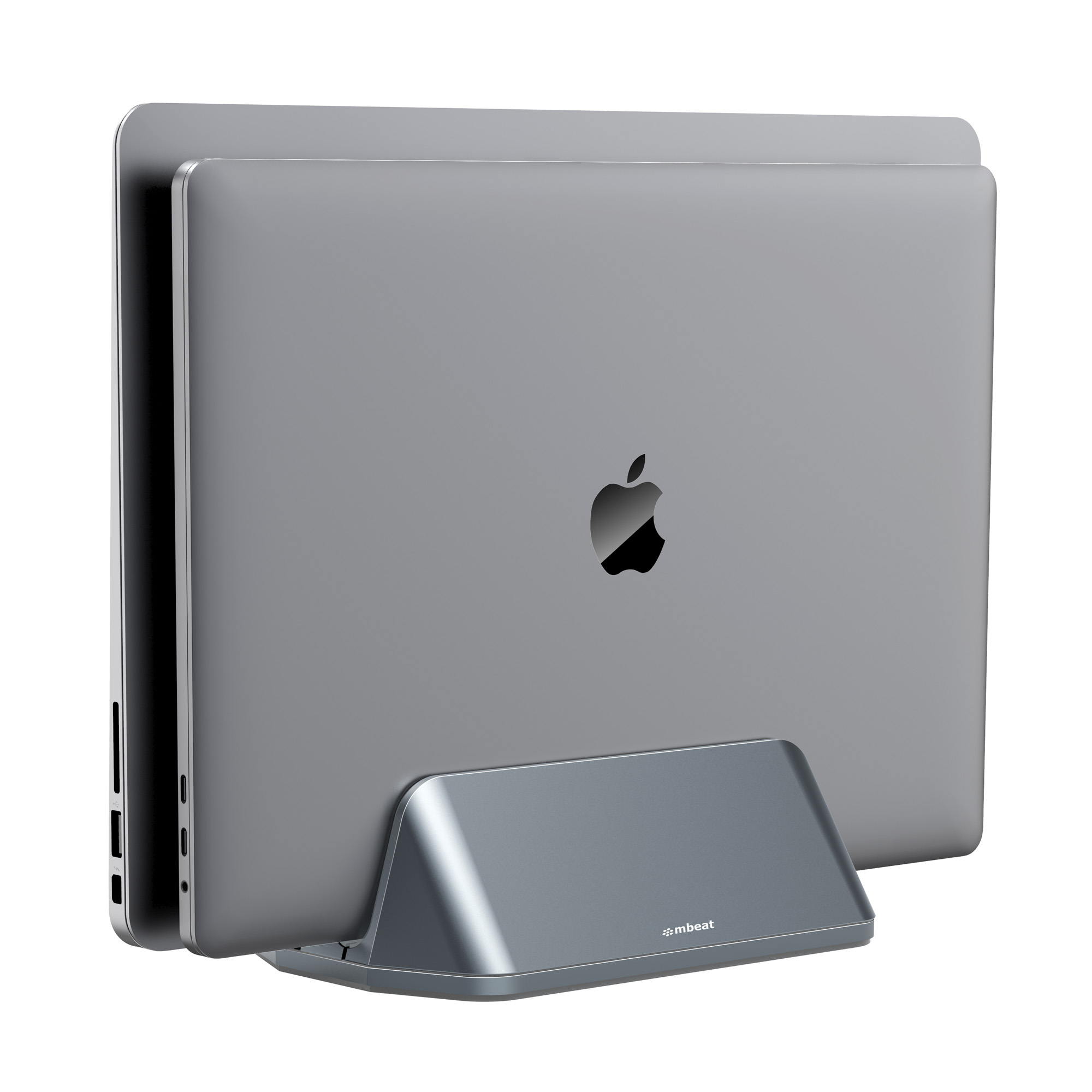 mbeat Stage S5 Adjustable Dual Bay Vertical Stand for Tablet, Laptop & MacBook – Aluminium Alloy, Supports Devices 14-34mm Thick, Scratch-Proof