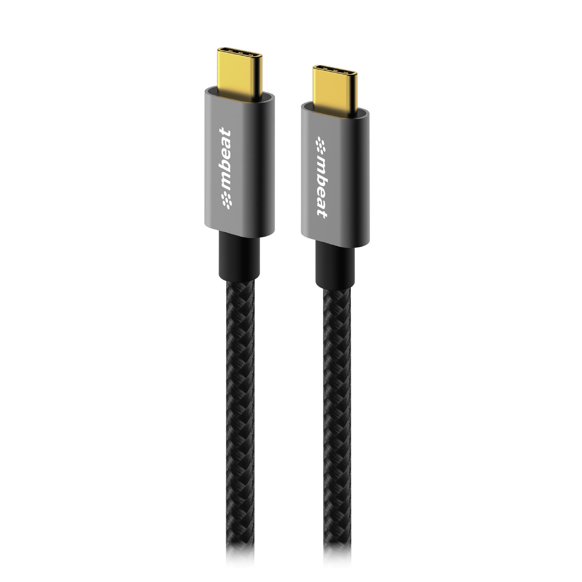 mbeat Tough Link 1.8m USB 3.2 Gen2 USB-C Cable - 10Gbps Data Transfer, 4K@60Hz Video, 100W PD Charging, Durable Nylon Braided - Space Grey