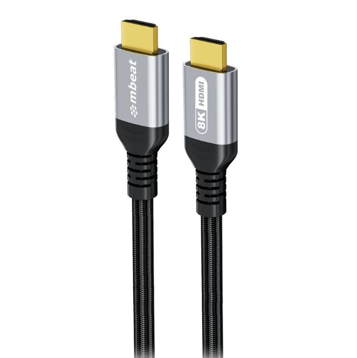 mbeat ToughLink 3m Certified 8K HDMI 2.1 Cable – 48Gbps Bandwidth, VRR, eARC, Nylon Braided, Gold-Plated Connectors