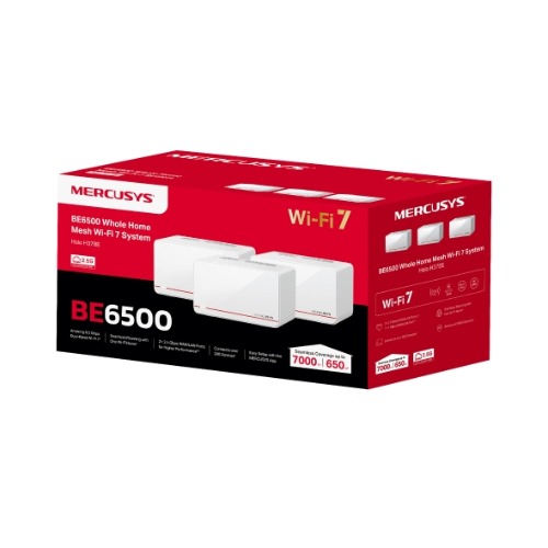 Mercusys Halo H37BE 3-Pack BE6500 Whole Home Mesh Wi-Fi 7 System Dual-Band 6.5Gbps with Multi-Link Operation & 2.5G WAN/LAN Ports