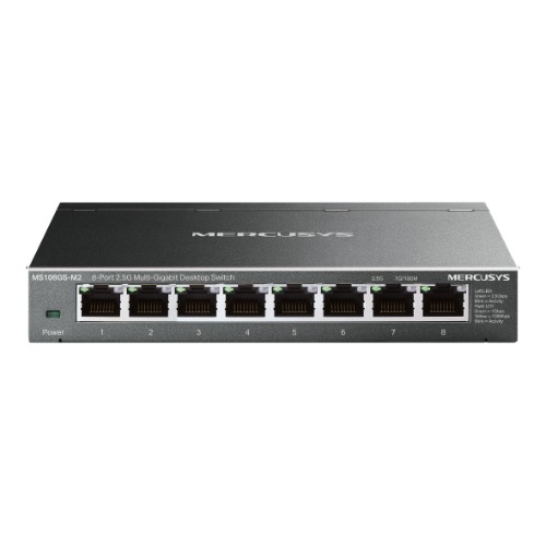 Mercusys MS108GS-M2 8-Port 2.5G Multi-Gigabit Desktop Switch - High-Speed Fanless Network Switch for Gaming & Small Office