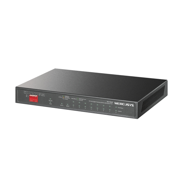 Mercusys MS110CMP 10-Port Desktop Switch with 8-Port PoE+ 10/100 Mbps and 2-Port Gigabit Uplink, 115W Power Budget, Extend & Isolation Mode