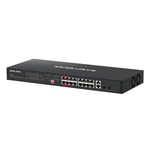 Mercusys MS120GP 20-Port Gigabit Rackmount Switch with 16-Port PoE+ and 192W Power Budget