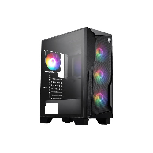 MSI MAG FORGE 130A AIRFLOW Mid Tower ATX Case with Auto-RGB Fans, Mesh Front Panel, USB 3.2 Gen1, Tempered Glass Side Panel