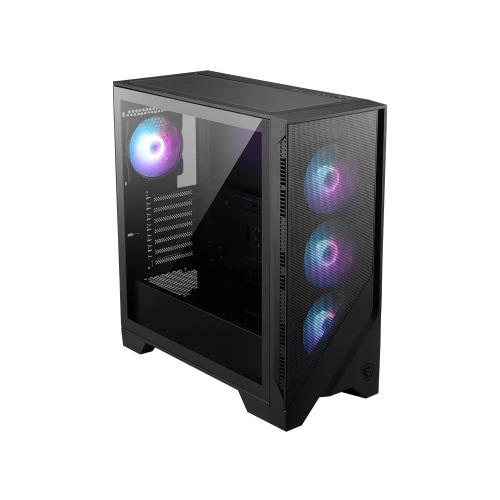 MSI MAG FORGE 321R AIRFLOW Mid Tower Gaming Case with ARGB Fans, USB 3.2 Gen 2x2 Type-C, Tempered Glass & Mesh Front
