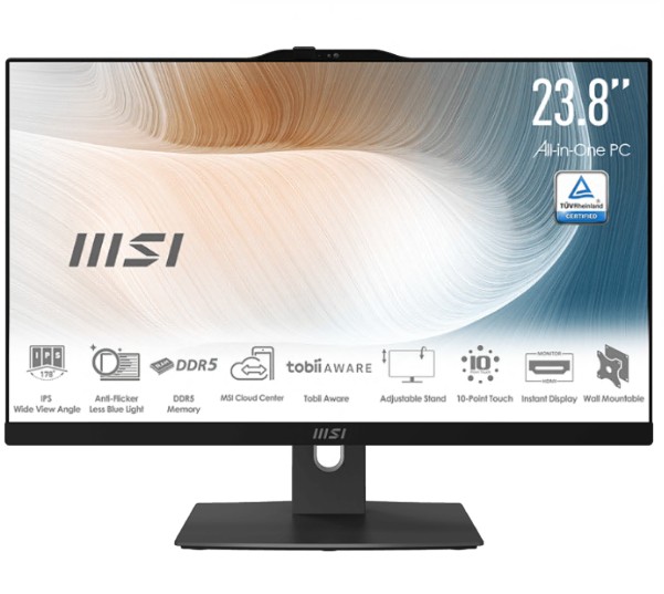 MSI Modern AM242TP 1M-1834AU All-in-One PC 23.8" Touchscreen, Intel Core i5 120U, 16GB DDR5, 1TB SSD, WiFi 6, Windows 11 Pro