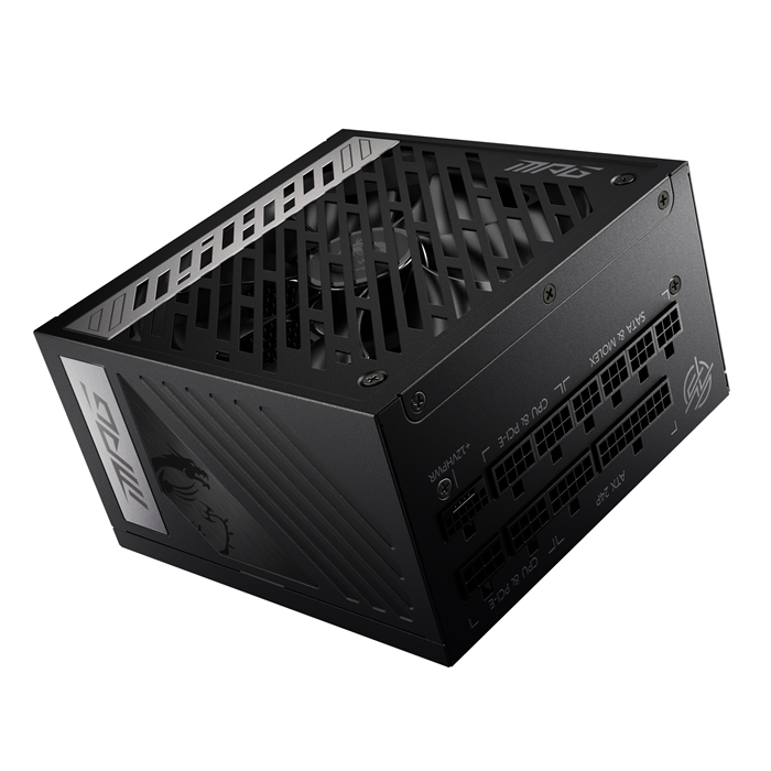 MSI MPG A1000G PCIE5 1000W ATX 3.1 PSU - 80 PLUS Gold, Fully Modular, Flat Cables, PCIe 5.1 16-Pin, Active PFC, 0 RPM Fan Mode